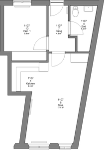 2 værelses hus på 55 m