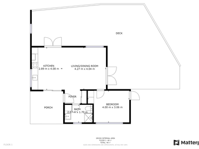 1 værelses hus på 57 m