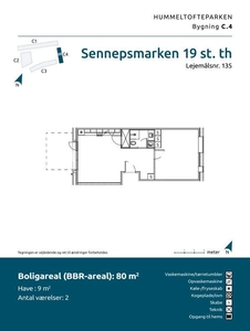 2 værelses lejlighed på 80 m