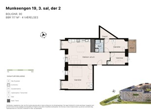 4 værelses lejlighed på 117 m