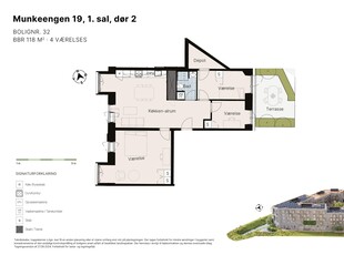 4 værelses lejlighed på 118 m