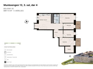 5 værelses lejlighed på 113 m