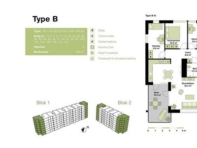 Lej 4-værelses lejlighed på 106 m² i Søborg