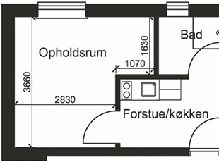 1 værelse på 21 m2