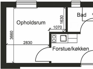 21 m2 værelse i Viborg