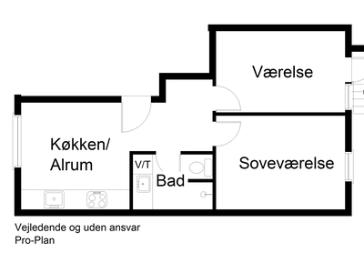 3 værelses lejlighed på 90 m