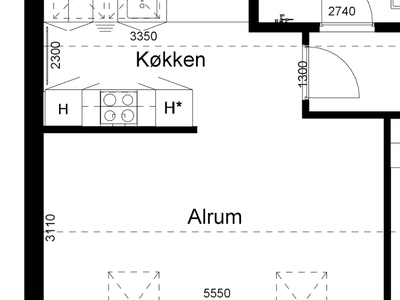 2 værelses familiebolig