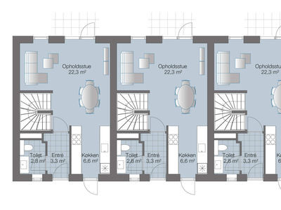 3 værelses hus på 170 m