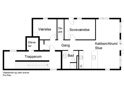 4 værelses lejlighed på 94 m