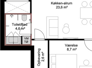 Flot og lys lejlighed i Filippa Tårnet