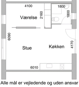 2 værelses lejlighed på 51 m