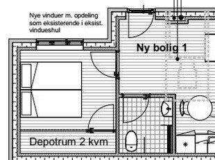 2 værelses lejlighed på 37 m