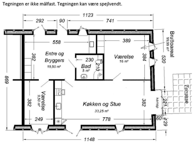 3 værelses lejlighed på 98 m