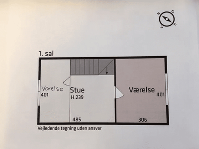 3 værelses værelse på 75 m