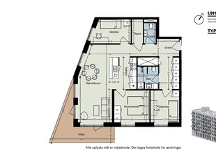 4 værelses lejlighed på 113 m