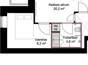 Moderne og lys lejlighed i Filippa Tårnet med alt i hårde hvidevarer