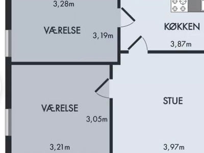 3 værelses lejlighed - Søvangen