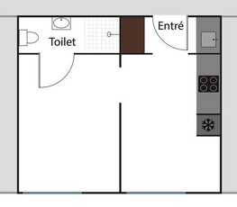 2 værelses lejlighed på 34 m