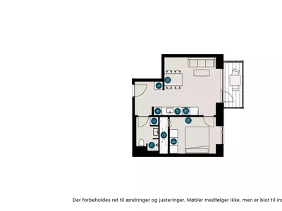 2 værelses lejlighed på 55 m