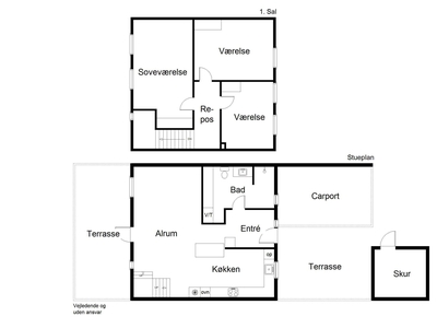 4 værelses hus på 128 m