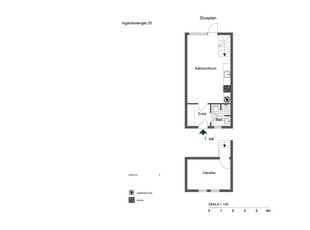 2 værelses hus på 46 m