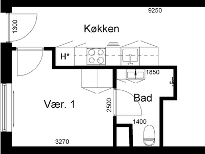 2 værelses familiebolig