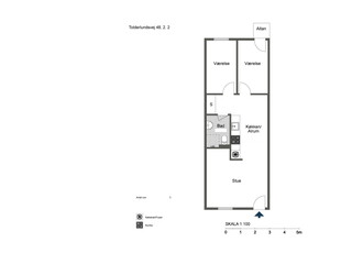 3 værelses hus på 56 m