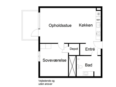 2 værelses lejlighed på 68 m