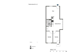 3 værelses hus på 61 m