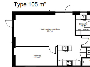 4 værelses hus på 105 m