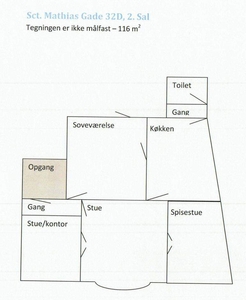 4 værelses lejlighed på 116 m