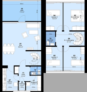 5 værelses hus på 127 m