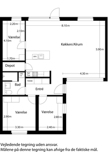 4 værelses hus på 117 m