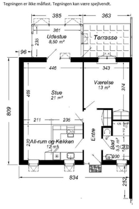 2 værelses lejlighed på 77 m