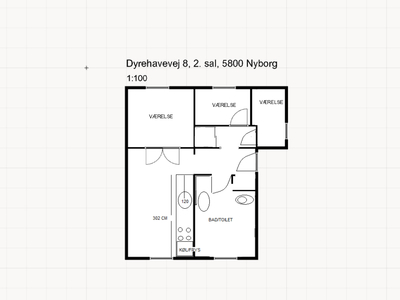 4 værelses lejlighed på 75 m